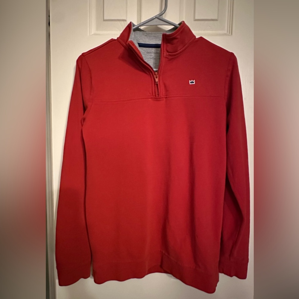 Crown & Ivy Vibrant Red Quarter-Zip Sweater